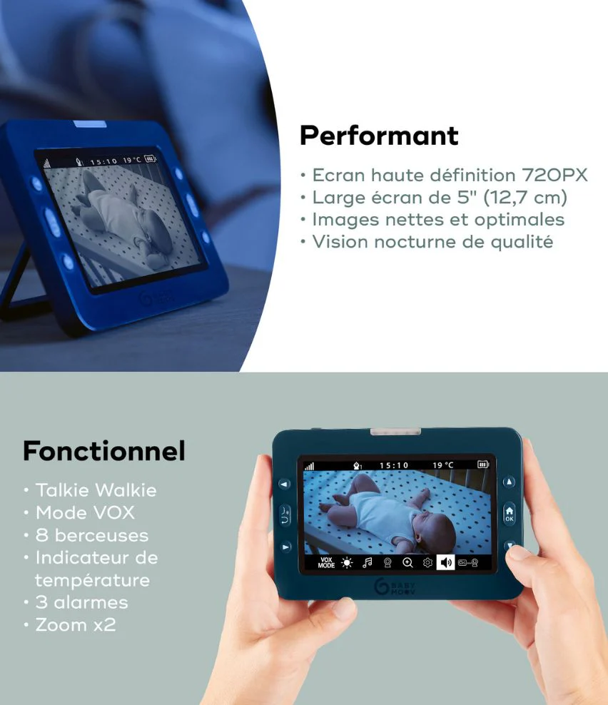 Babyphone Caméra rotatif YOO-Master(+) 5" HD - Image 4