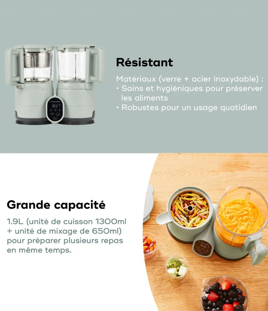 Robot en verre cuisson rapide - Nutribaby Glass Celadon - Image 4